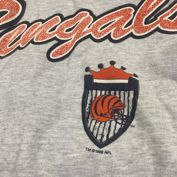 Vintage Cincinnati Bengals Crewneck Crop Top Sweater Cliff Engle Large VTG 90s - Picture 4 of 6